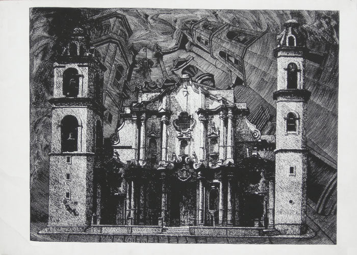 Luis Miguel Valdés, La Catedral de La Habana, Silkscreen
